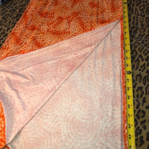 Micheal Kors size medium orange & white geometric maxi dress chain straps - Picture 10 of 12